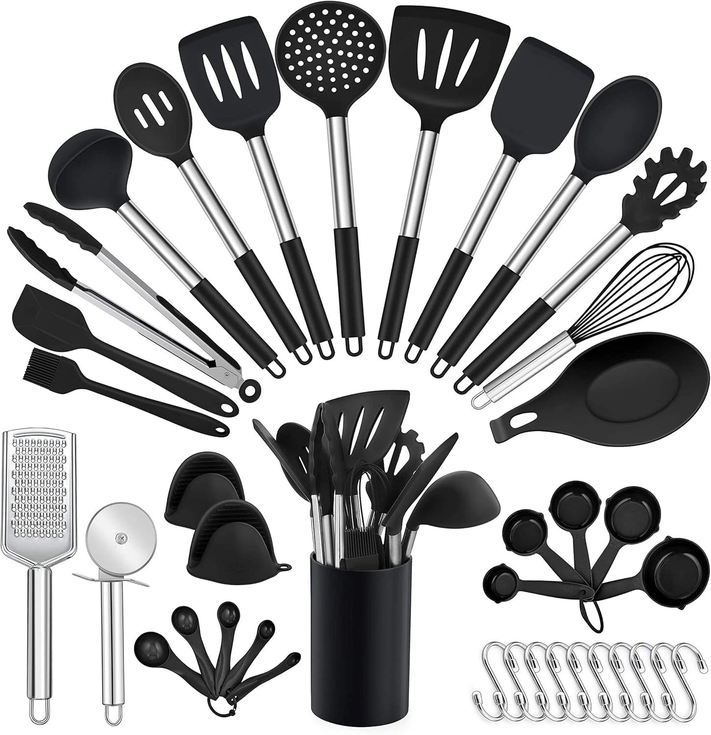 Cooking Utensil Set 38 Piece Stainless Steel Heat Resistant Kitchen Gadget Tools