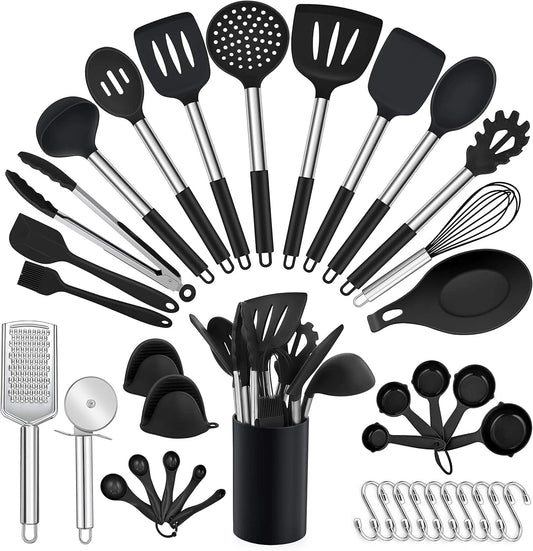Cooking Utensil Set 38 Piece Stainless Steel Heat Resistant Kitchen Gadget Tools